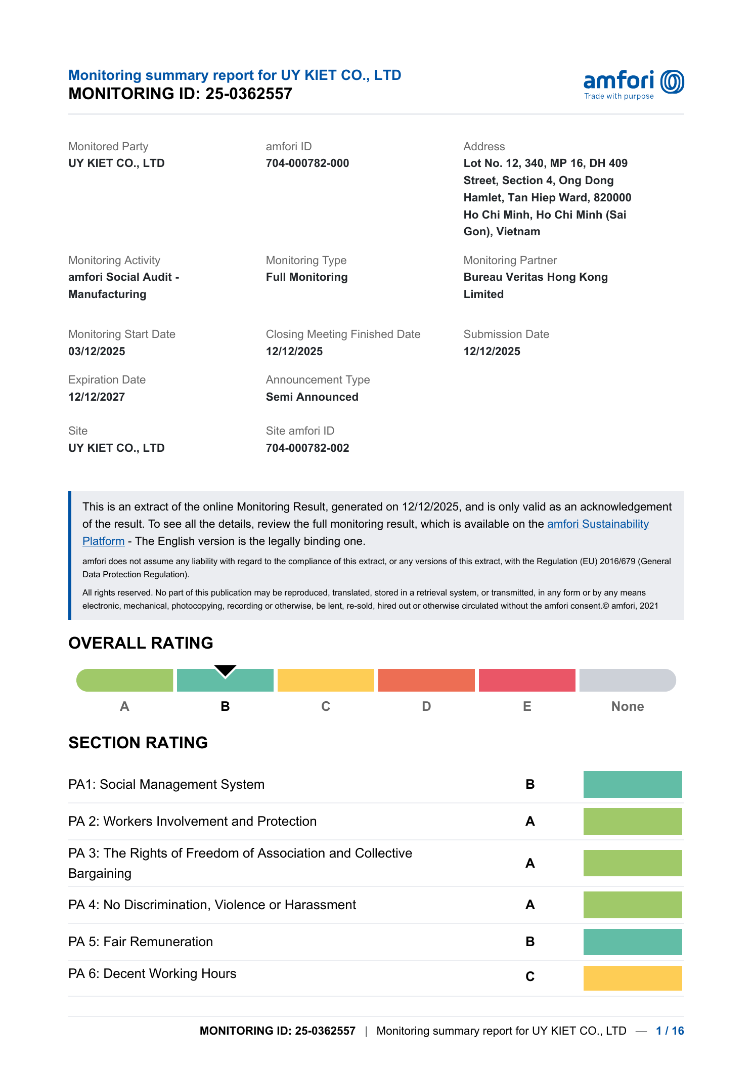 BSCI SMETA SGS REPORTS