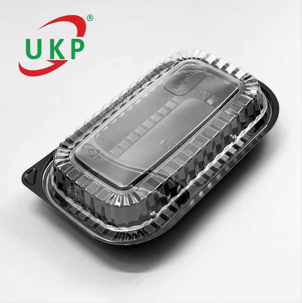 Hộp nhựa đế đen UKP-HT17 đựng thực phẩm (2 ngăn)